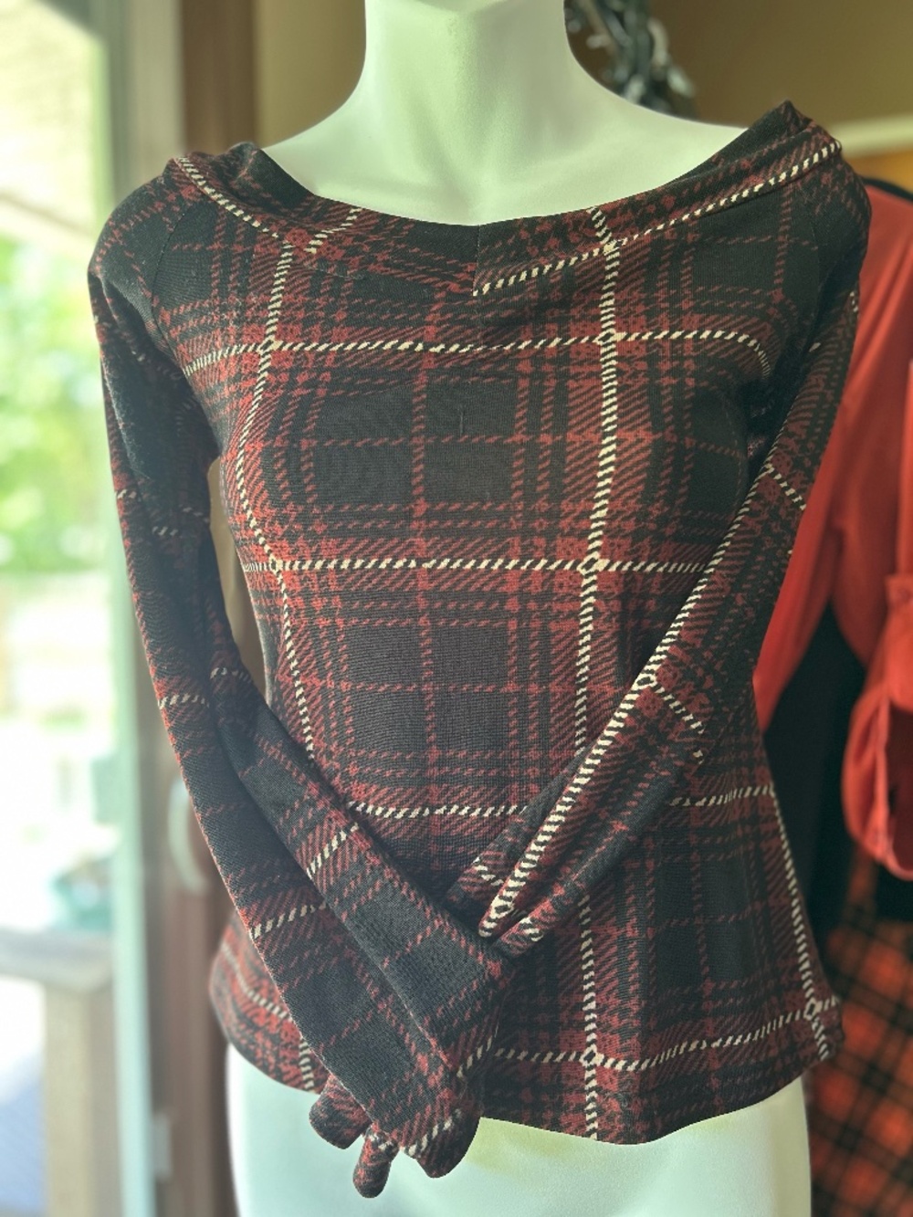 Lady K loves autumn plaid top